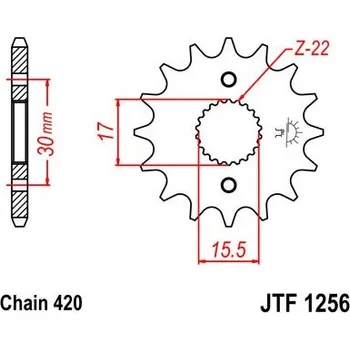 Řetězová sada pro motocykl Řetězové kolečko JT JTF 1256-13 13 zubů, 420