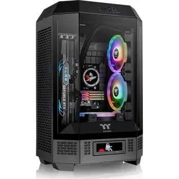 PC skříň THERMAL TAKE Case The Tower 300, mATX, Průhledná bočnice, 2x 140mm Fan, černá