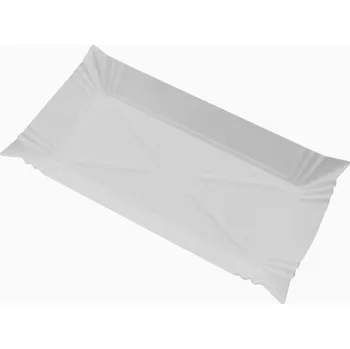 Jednorázové nádobí PODNOSY PAPÍROVÉ TÁCKY BÍLÉ NA JEDNO POUŽITÍ NAROZENINY GRILOVÁNÍ OSLAVA 14x20cm 100ks