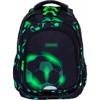 Školní batoh AstraBag Školní batoh vícekomorový AstraBag černý, zelený 20 l Fotbal
