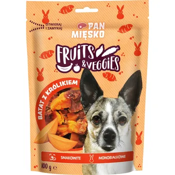 Pamlsek pro psa Sušenky pro psy Pan Mięsko s králíkem, bez obilovin, hypoalergenní, 100 g