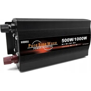 Měnič napětí HOULI Power Inverter měnič napětí z 12V na 230V, 500W/1000W, čistá sinus