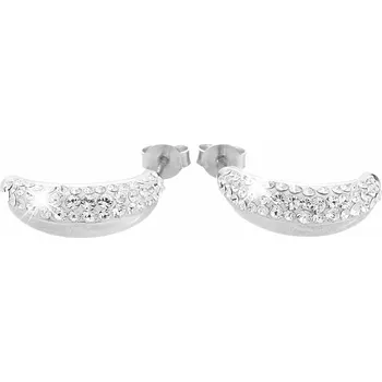 Náušnice JSB bijoux s.r.o. Stříbrné náušnice puzety úzká kapka půlka osázená krystaly Swarovski Crystal (Stříbro 925/1000)