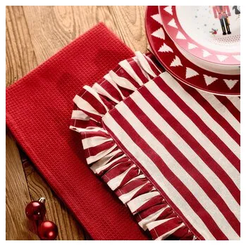 Utěrka Sada vánočních kuchyňských utěrek | TRUDY | volán + vafle | 2*45x65 cm | 703423