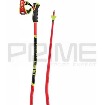 Sjezdová hůlka hole Leki WCR GS 3D, brightred/black/neonyellow - 130cm 115099