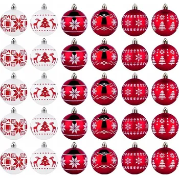 Vánoční dekorace 30x Vánoční Vánoční Baňky na STROMEČEK nerozbitné sada vánočních ozdob