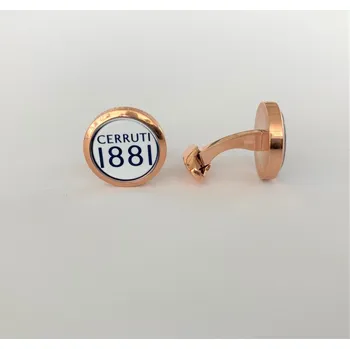 MANŽETOVÝ KNOFLÍK CERRUTI 1881 ROSE GOLD WITH WHITE EPOXY
