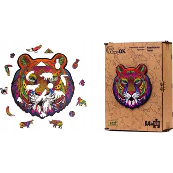 Puzzle Puzzle drewniane eko 66 Majestatyczny tygrys A4 Kolektiv autorů