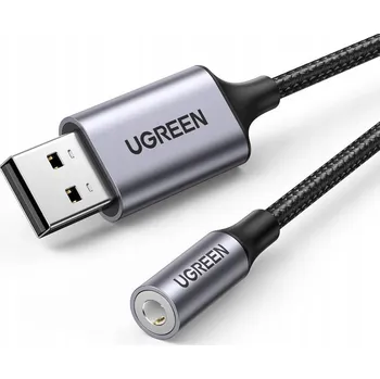 Audio kabel UGREEN Adaptér Převodník Audio USB-A na Mini Jack 3.5mm 212mm