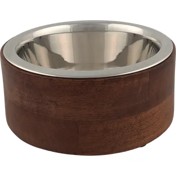 Miska pro psa Miska Dog Fantasy nerez v dřevě rovná 840ml