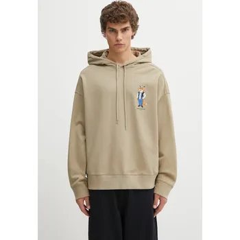 Pánská mikina Bavlněná mikina Maison Kitsuné Dressed Fox Oversize, L, béžová, 80X