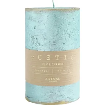 Svíčka Svíčka válec PATINA Ø7x9 cm tyrkysová