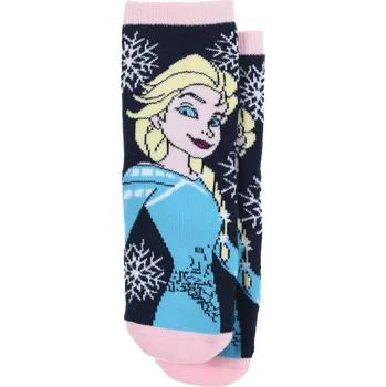 Dámské ponožky TERRY PONOŽKY FROZEN hu 0637 tm. modro - růžové Velikost: 31-34