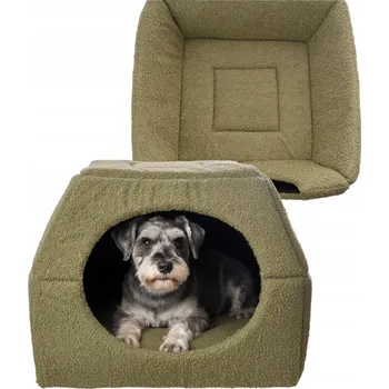 Pelíšek pro psa Pelíšek pro psa kočku 2v1 domeček 55x55cm L protiskluzový Potah