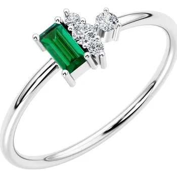 Prsten Cluster prsten s lab-grown smaragdem a diamanty Zeno