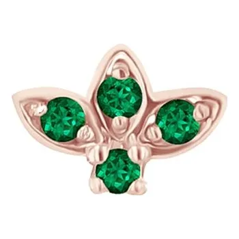 Náušnice Zlatá piercing náušnice se smaragdy Amina