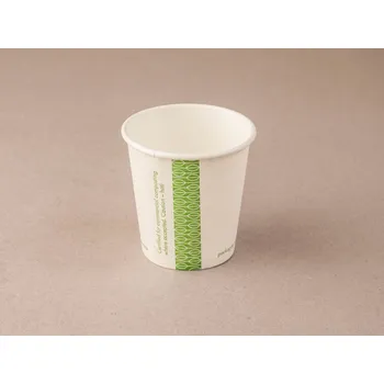 Jednorázové nádobí Bio papírový kelímek na horký nápoj bílý 114 ml (4 oz)