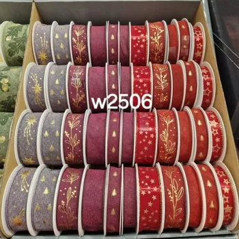 Vánoční dekorace Konrad Arnold Vánoční stuhy s drátkem - červené mix 2506 ,balení 44 ks 594402