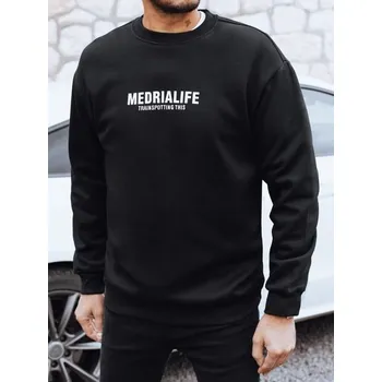 Pánská mikina Dstreet Černá mikina s kapucí a stylovým nápisem