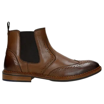 Dámské polobotky Hnedé Kožené Členkové Topánky S Ozdobným Brogovaním Wojas 2004253 41