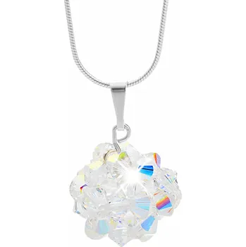 Náhrdelník JSB bijoux s.r.o. Stříbrný náhrdelník šitá kulička z korálků Swarovski AB (Stříbro 925/1000)