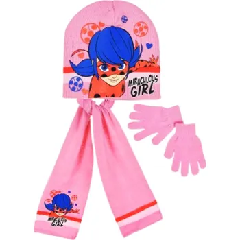 Čepice SOUPRAVA ČEPICE, ŠÁLA A RUKAVICE KOUZELNÁ BERUŠKA TH 4200 růžová Velikost: 52
