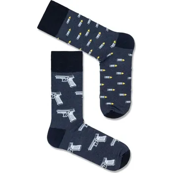 Pánské ponožky Pánské ponožky s pistolovým motivem Avangard Pistols, džínovina 43-46