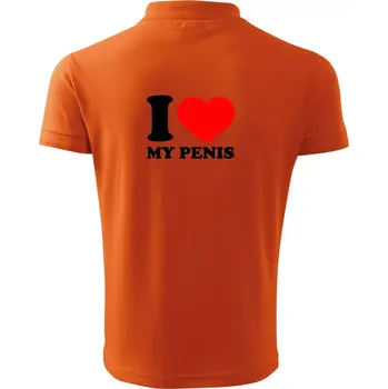 Pánská košile I love my penis - Polokošile pánská Pique Polo 203 - L ( Oranžová )