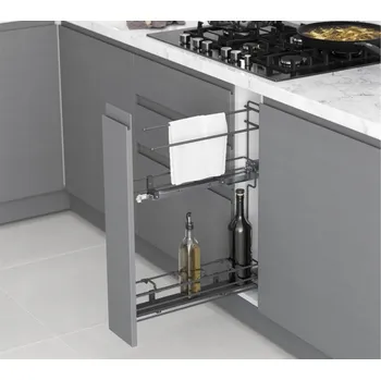 Cargo do skříňky 15 antracit NA RUČNÍKY tandem blum plný výsuv boční levé