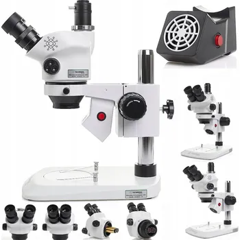 Mikroskop STEREO MIKROSKOP TRINOKULÁRNÍ TECHREBAL 10X S ODSÁVÁNÍM VÝPARŮ A KOUŘE