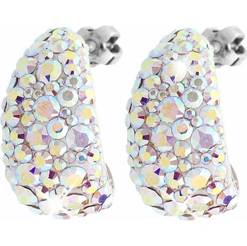 Náušnice JSB bijoux s.r.o. Stříbrné náušnice puzety rozšiřující se kapka s krystaly Swarovski AB (Stříbro 925/1000)