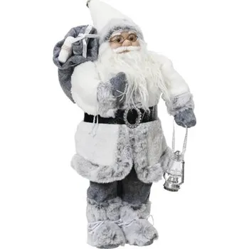 Vánoční dekorace Figurka Santa polyester 26 x 18 x 60 cm bílý