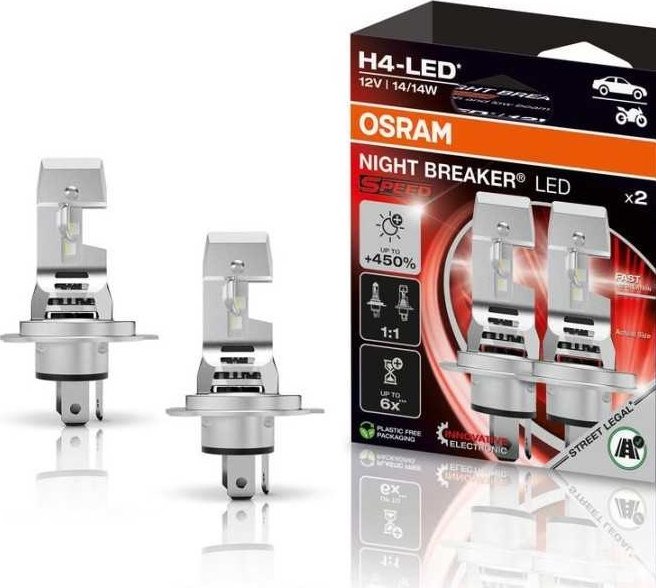 Osram LED žárovky H4 Night Breaker LED SPEED 450 | 1:1