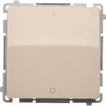 vypínač Vypínač dvoupólový, řazení 2, 10 A / 230 V~, bezšroubové svorky, Simon Basic BMW2.01/12, béžová