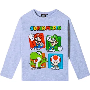 Chlapecké tričko TRIKO SUPER MARIO F UK 54903 - 131f šedé Velikost: 128