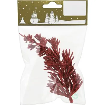 Vánoční dekorace Dekorativní větvička 14 cm červená
