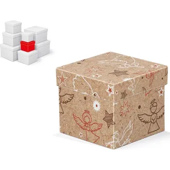 Dárková taška Krabice dárková vánoční C-V008-B 10x10x9cm