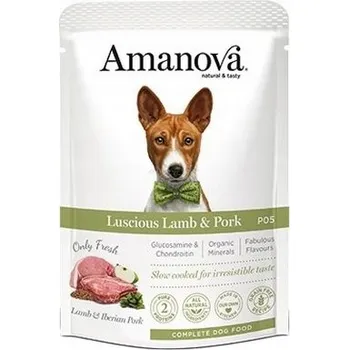 Krmivo pro psa Amanova Adult Luscious Jehněčí a Vepřové krmivo pro psy, kapsička 100g