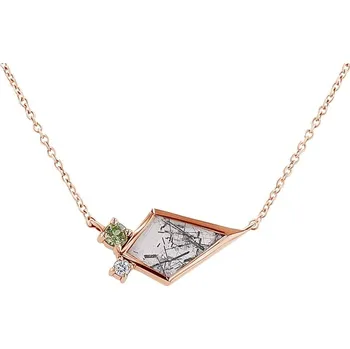 Náhrdelník Náhrdelník s rutilovým křišťálem, olivínem a diamantem Milly