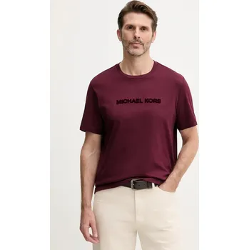 Pánské tričko Bavlněné tričko Michael Kors CF552PK1V2 burgundské 83X, vel. L