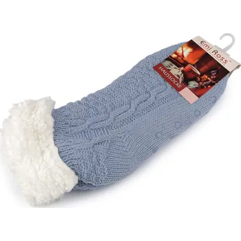 Dámské ponožky Ponožky zimní s protiskluzem, vlněné, krátké - 14 (vel. 35-38) modrá světlá