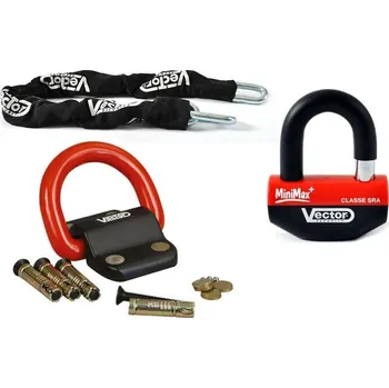 Motozámek Sada VECTOR proti krádeži - bezpečnostní řetěz 1,30 m + visací zámek MiniMax+ + zámek s kotvou do země Compac Blok 2H44239159