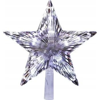 Vánoční dekorace LED hvězda na špičku vánočního stromku s tekoucím bílým světlem VÁNOCE