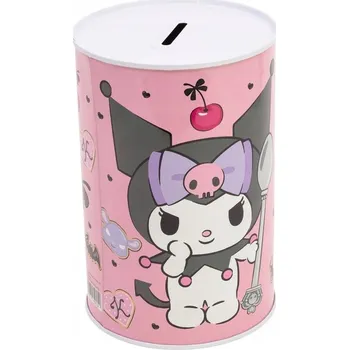 Pokladnička POKLADNIČKA pro děti kovová neotevíratelná Kočka Kuromi 10x15 cm