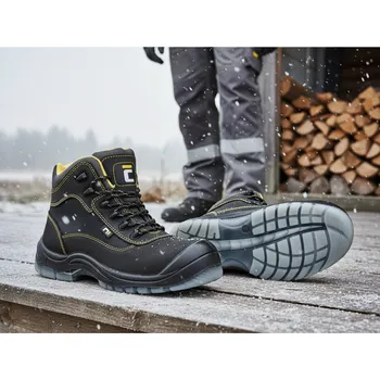 Pracovní obuv CERVA GROUP Obuv BLACK KNIGHT TPU MF WINTER S3, NON METALLIC Velikost 45 (UK-10) černá/žlutá