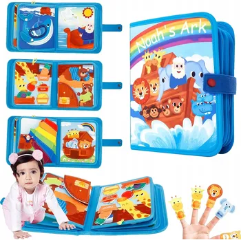 Hračka pro nejmenší Montessori Senzorická Manipulační Tabule Knížka - Vzdělávací Hračka