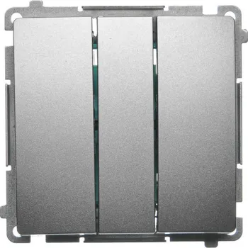 vypínač Vypínač jednopólový 3 násobný, s orientačním LED podsvětlením, řazení, Simon Basic BMW31L.01/29