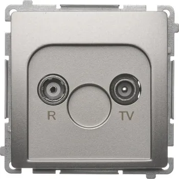 Elektrická zásuvka Zásuvka anténní R+TV koncová, pro průchozí zásuvky, 1x vstup: 5-862MHz, Simon Basic BMZAK10/1.01/29, saténová