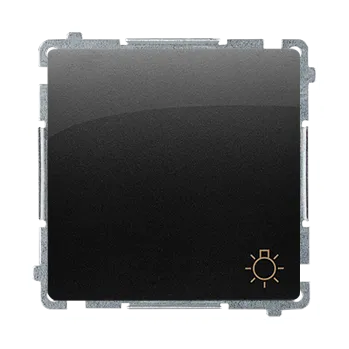 vypínač Tlačítko zapínací, s piktogramem “světlo”, řazení 1/0, 10 A / 230 V~, bezšroubové, Simon Basic BMS1.01/49