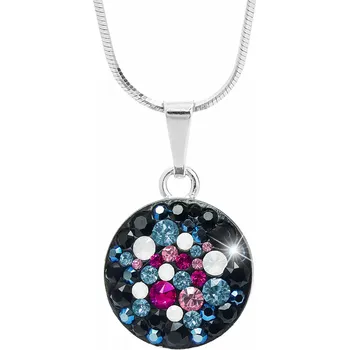 Módní doplněk JSB bijoux s.r.o. Stříbrný náhrdelník kulaté lůžko s krystaly Swarovski Galaxy (Stříbro 925/1000)